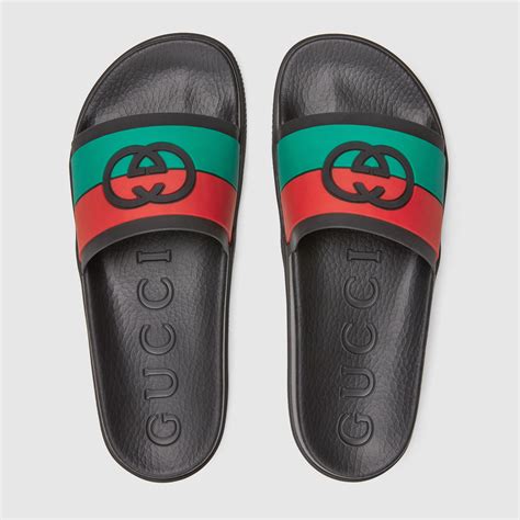 green and red gucci slides|Gucci inspired men's slides.